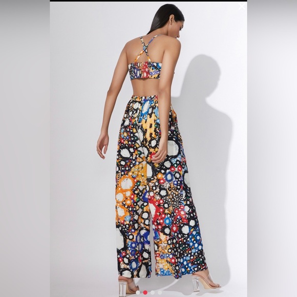 Saaksha & Kinni Blue Printed Mirror Trousers XS - Picture 4 of 16